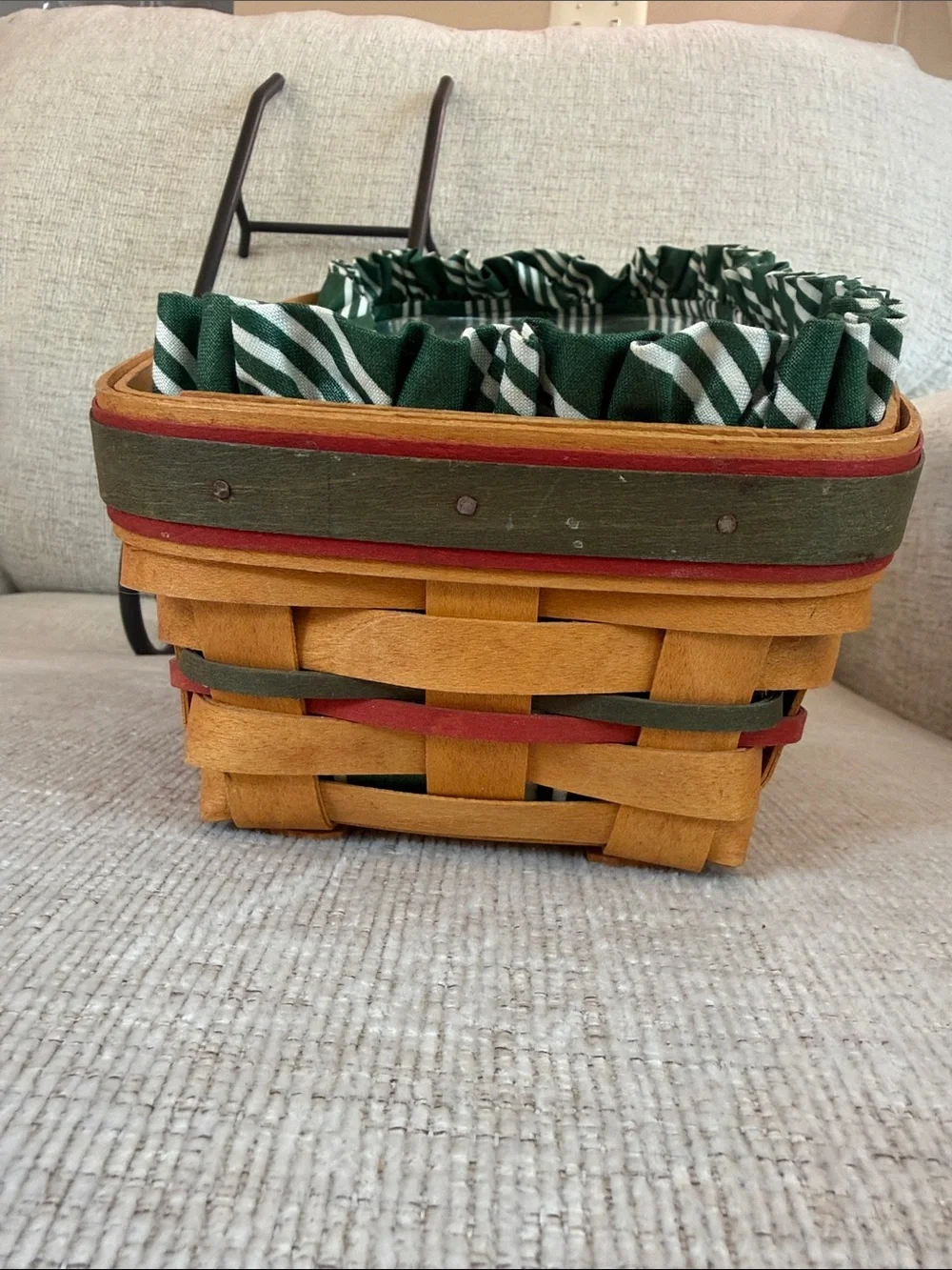 Longaberger Large Sleigh 1998 Basket with accessories
